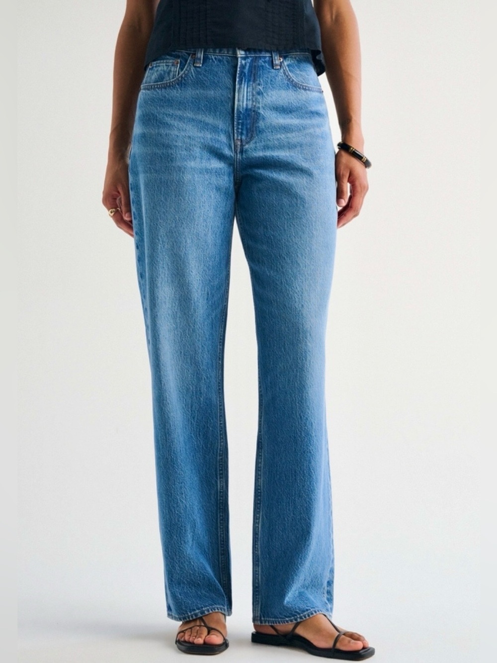 Abercrombie & Fitch Curve Love High-Rise Loose Jeans - Medium Wash - Women’s 29